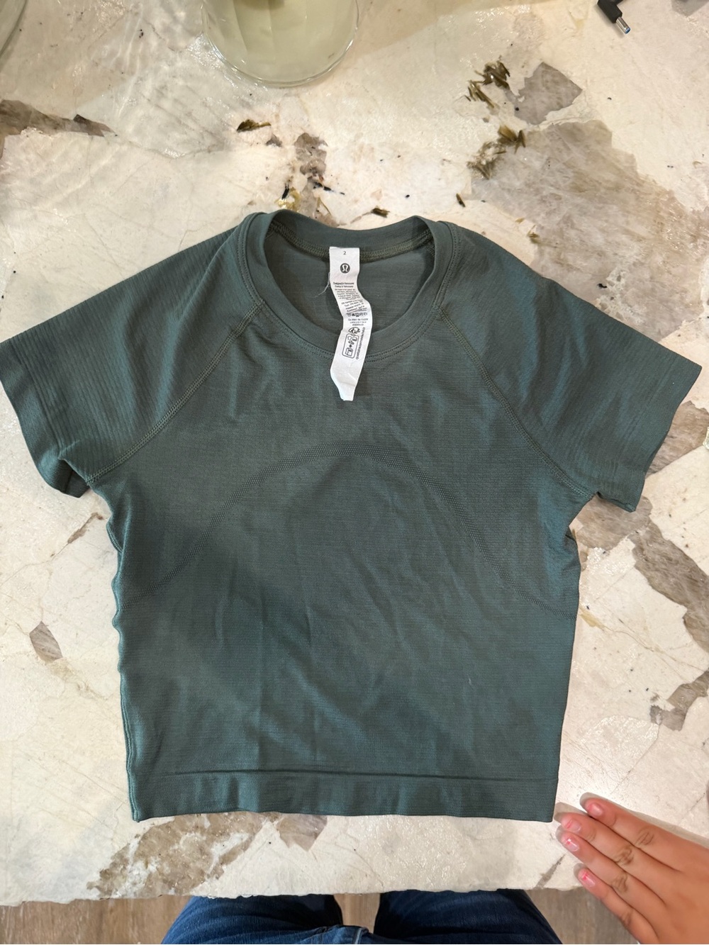 lululemon athletica Short Sleeve Ribbed Crop Top - Teal Green